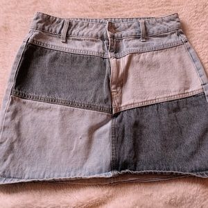 denim patchwork skirt